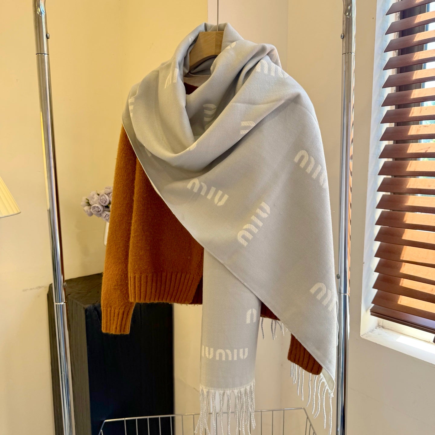 Classic Monogram Cashmere Jacquard Knit Scarf-19 mysite