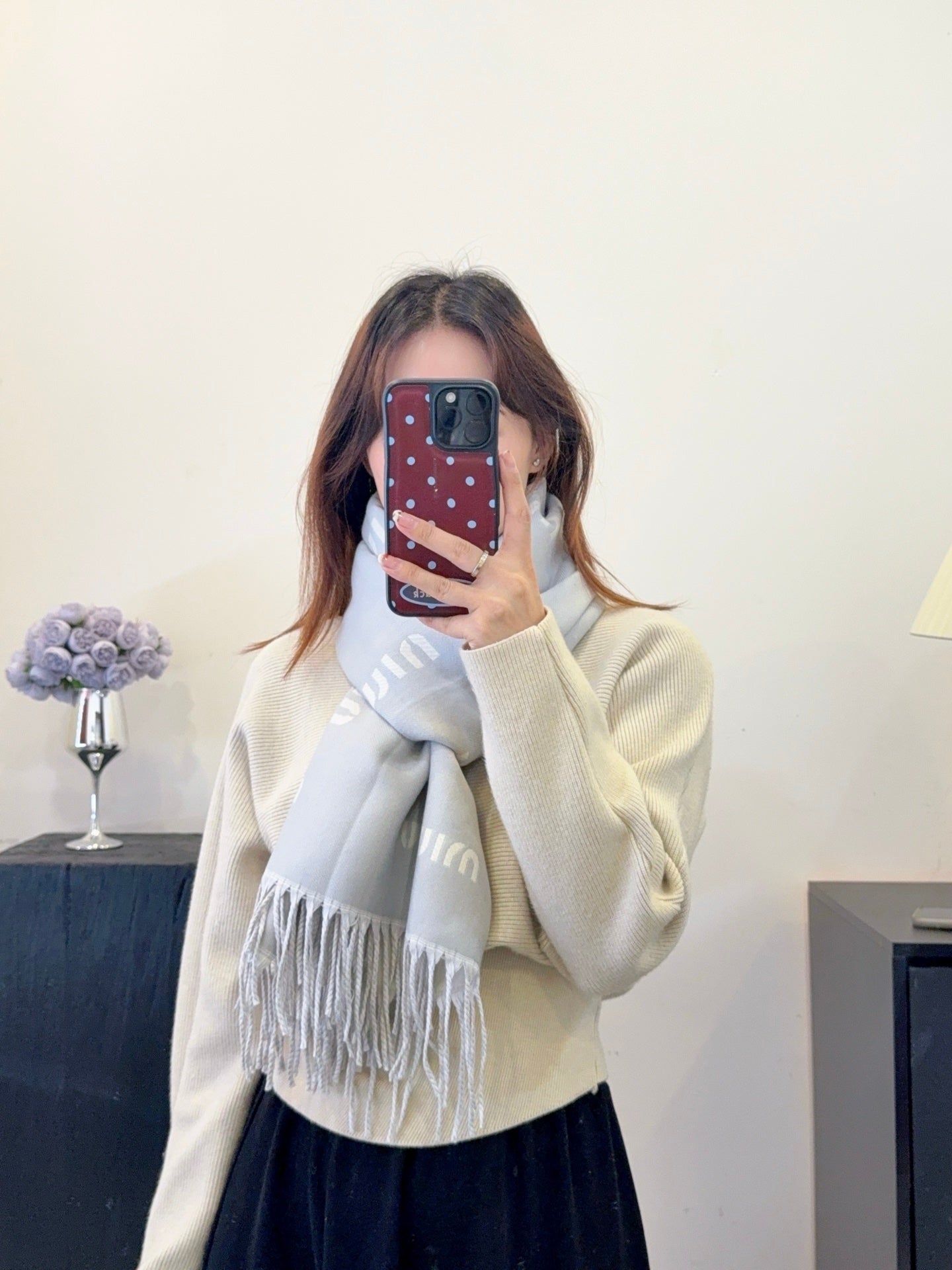 Classic Monogram Cashmere Jacquard Knit Scarf-19 mysite