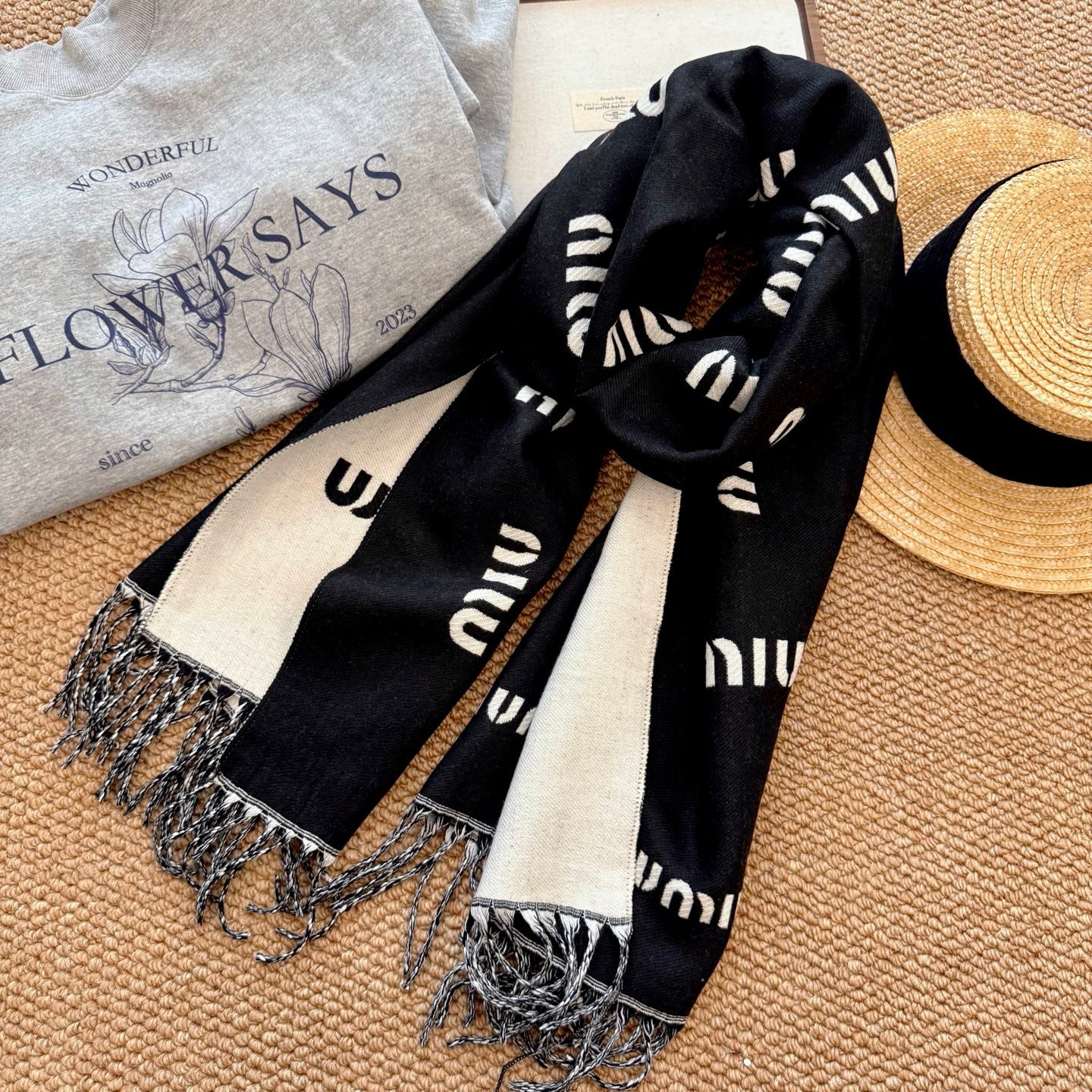 Unique Knit Pattern Cashmere Scarf mysite