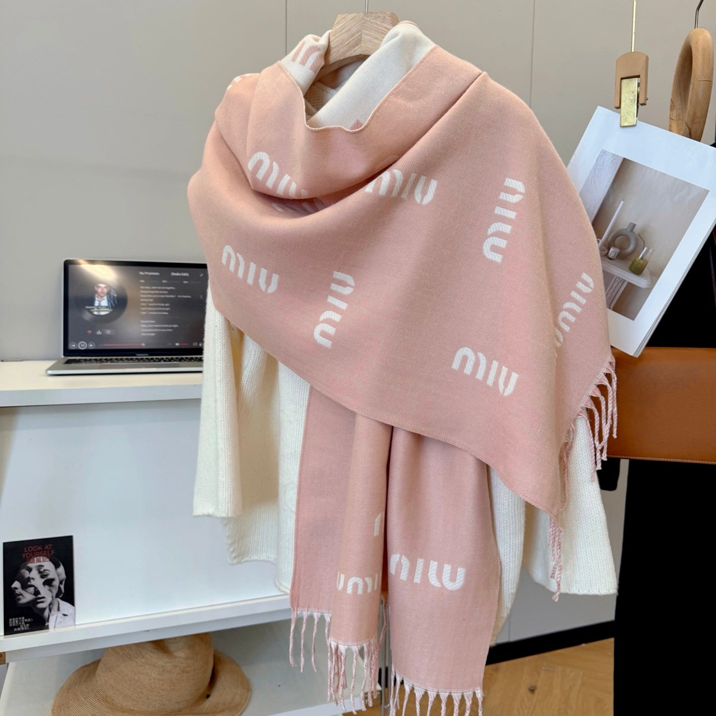 Unique Knit Pattern Cashmere Scarf mysite