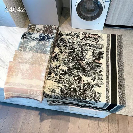 Monogram Check Cashmere Scarf-22 mysite