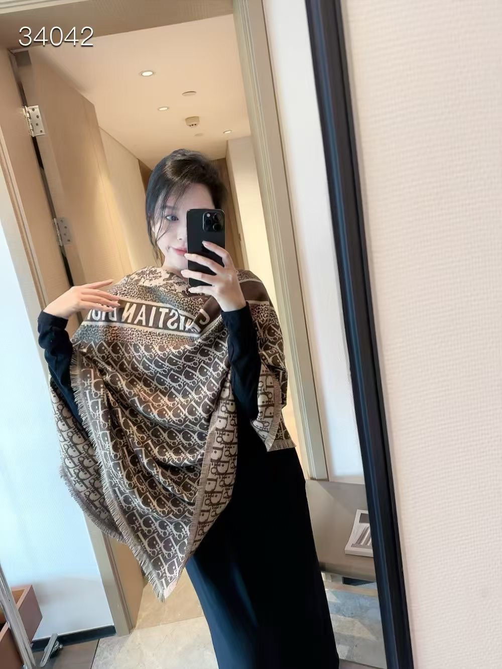 Leopard Print Monogram Scarf Shawl-23 mysite