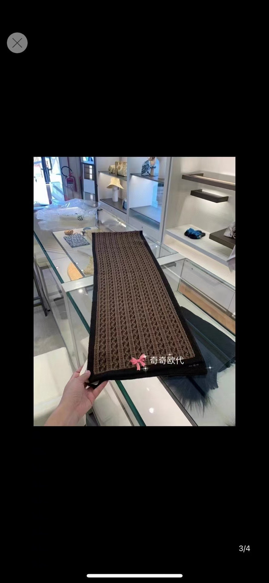 Trendy monogram jacquard fringed scarf-26 mysite