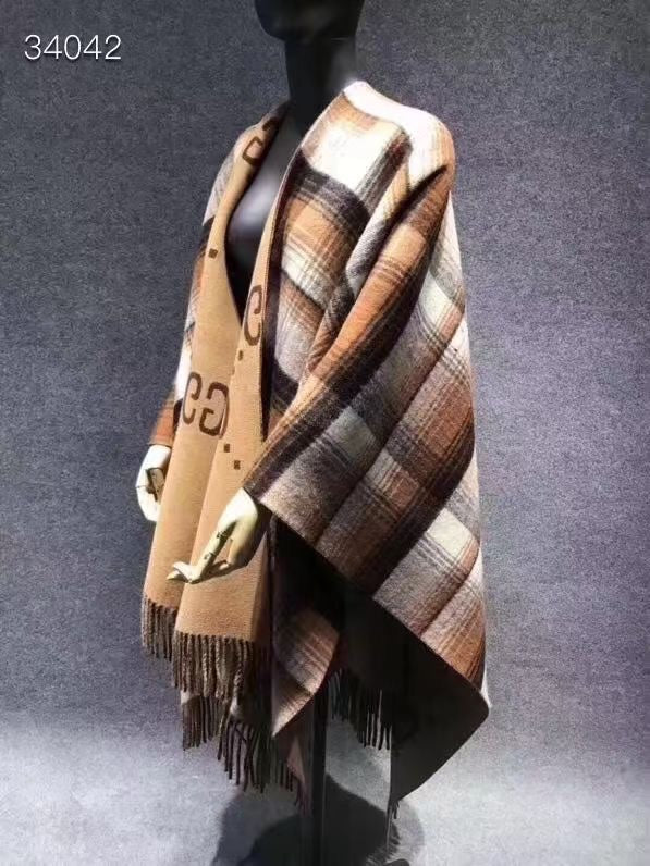 Color Block Letter Border Jacquard Scarf-27 mysite