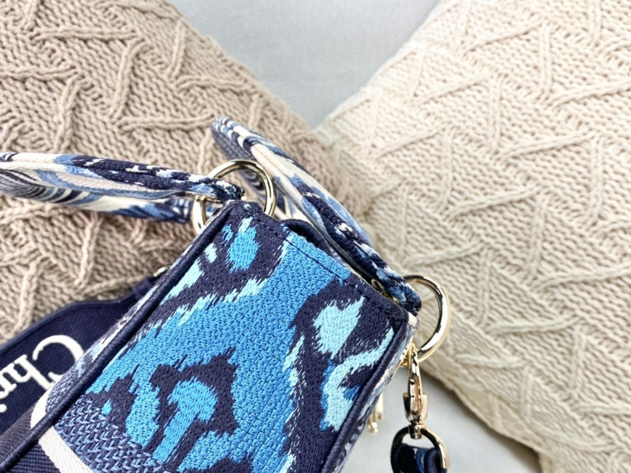 MEDIUM LADY D-LITE BLUE PALMS EMBROIDERY mysite