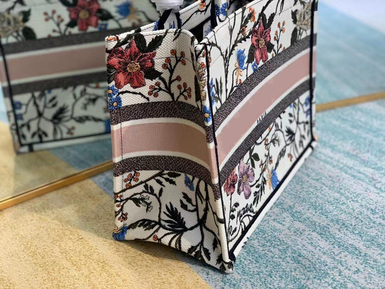 MEDIUM LADY D-LITE 24 PINK MULTI COLOR PAISLEY EMBROIDERY mysite